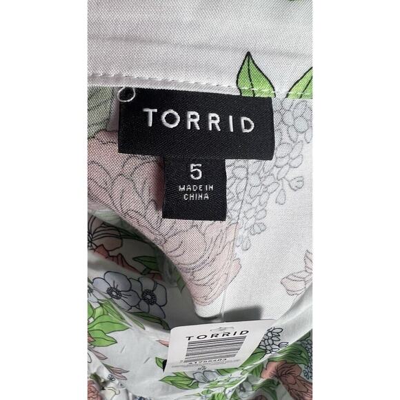 Torrid Babydoll Challis Square Neck Tank Floral Cloud Dancer Plus Sz 5X (28) NEW - Picture 8 of 13